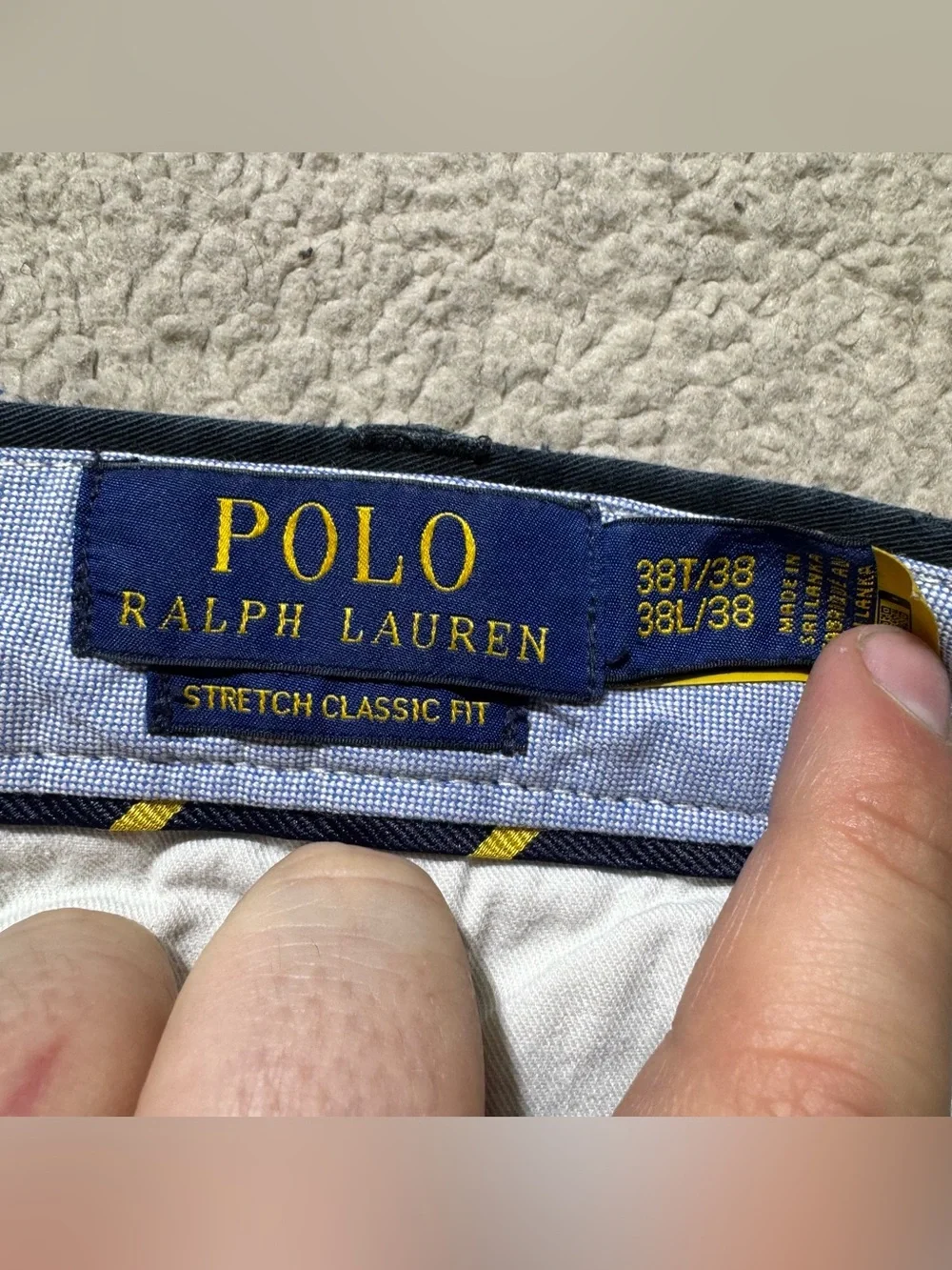 Polo Ralph Lauren Pants Mens 38L Stretch Classic Fit Chino Gray Mid Rise 38x35.5